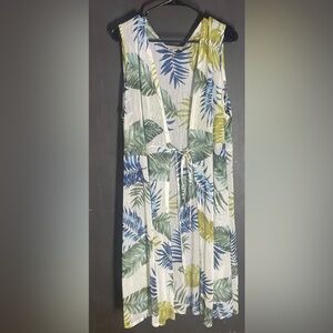 Siren Lily Green and Blue Leaf kimono size 3x